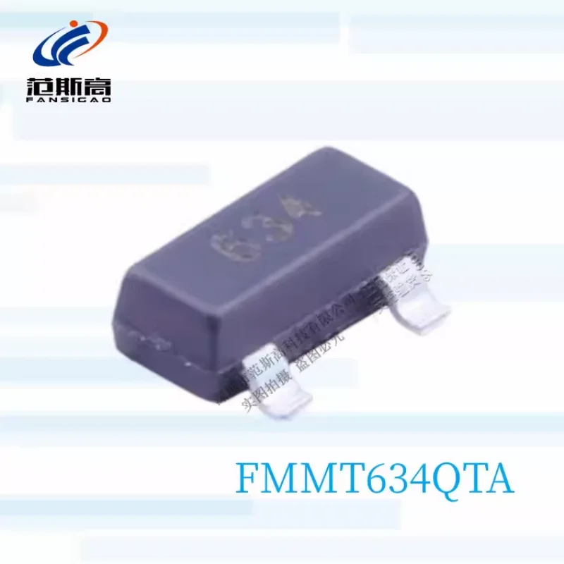 1pcs/lot Original Fmmt634qta Silk Screen 634 Patch Sot23-3 Single and Double Pole Transistor 100v900ma Darlington