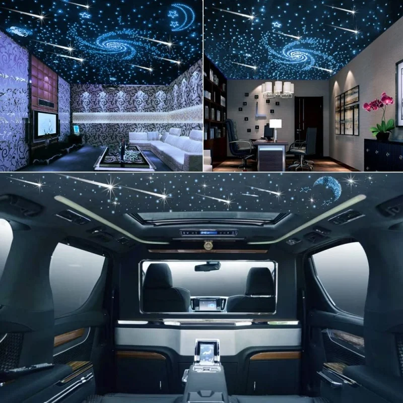 16W Meteor LED Fiber Optic Star Ceiling Light Starlight Headliner Shooting Star Kit For Car / Home Theater