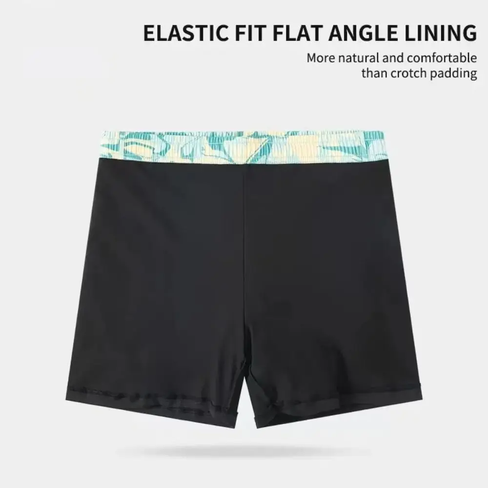 L-5XL Men's Swimming Trunks Quick Drying Printing Flat Angle Swim Trunks Five Point Style Swimsuit