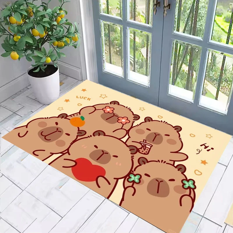 Cute Capybara Printed Carpet Non-slip Multi Function carpet Living Room Rugs Entrance Floor mat Home Hallway Home Decor