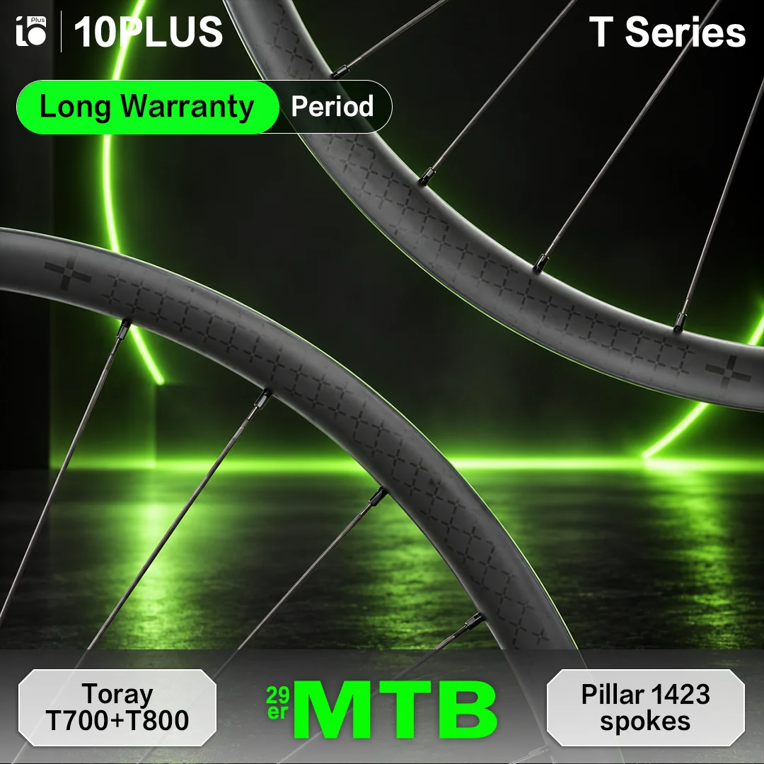10PLUS 29er Mountain Bike Carbon Rims Wheelset T Series 30mm Wide 24mm Deep for MTB XC Trail Riding Disc Brake