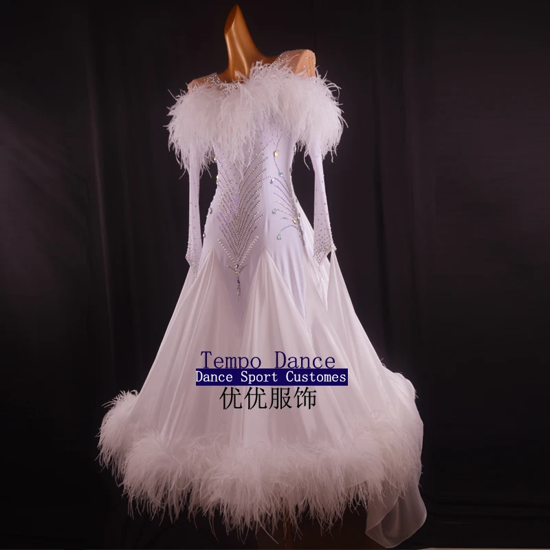 

Free Customized sizeBallroom Dance Competition Dress Women's High-end Modern Waltz Tango Standard Clothes Rhinestone Performance