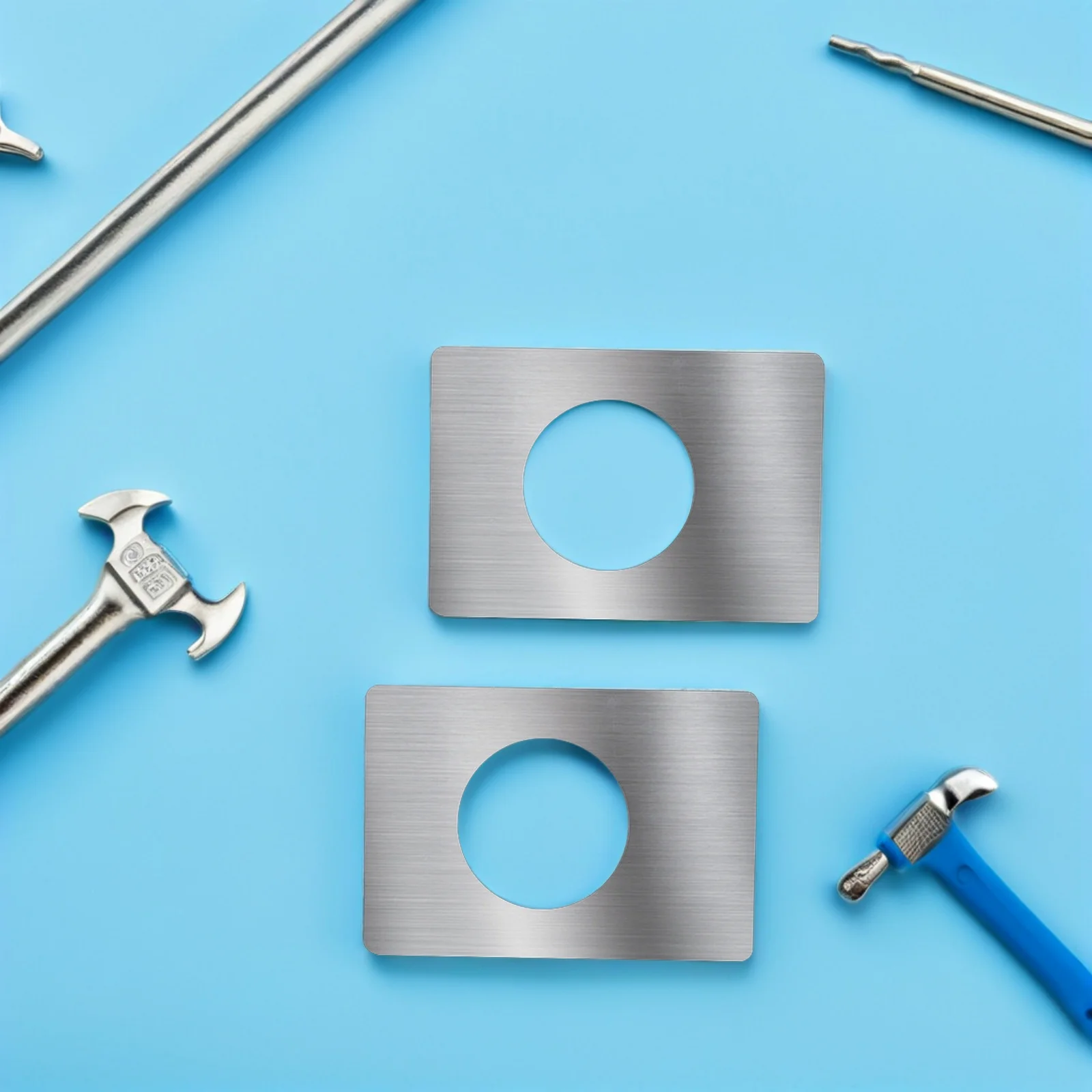 

4pcs Ball Repair Plate Stainless Steel Door Reinforcement Plate For Scratches Hole Filler Lock Strengthening Door Reinforcement