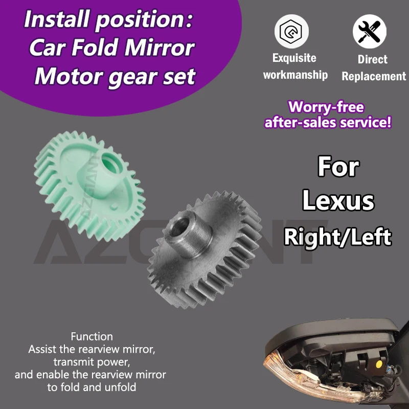 

AZGIANT For Lexus LS460 LS600h LX570 GX460 Car rear view mirror Engine motor inner plastic metal 32T gear parts direct install