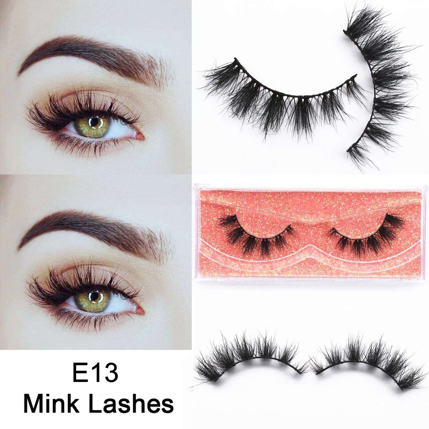 Natural Short Mink Lash 3D Mink Eyelashes Upper Lashes 100% Real Mink Strip Eyelashes Handmade Crossing Mink Eyelashes Extension