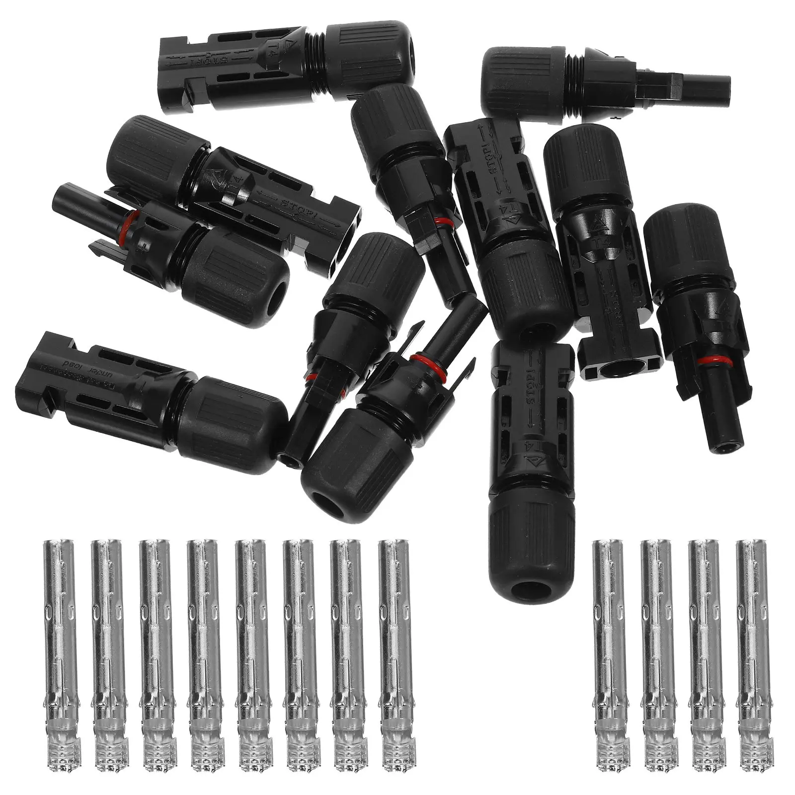 6pcs Solar Connectors Durable Photovoltaic Adapter Cable Panel Connectors Splashproof Easy Installation Accessories