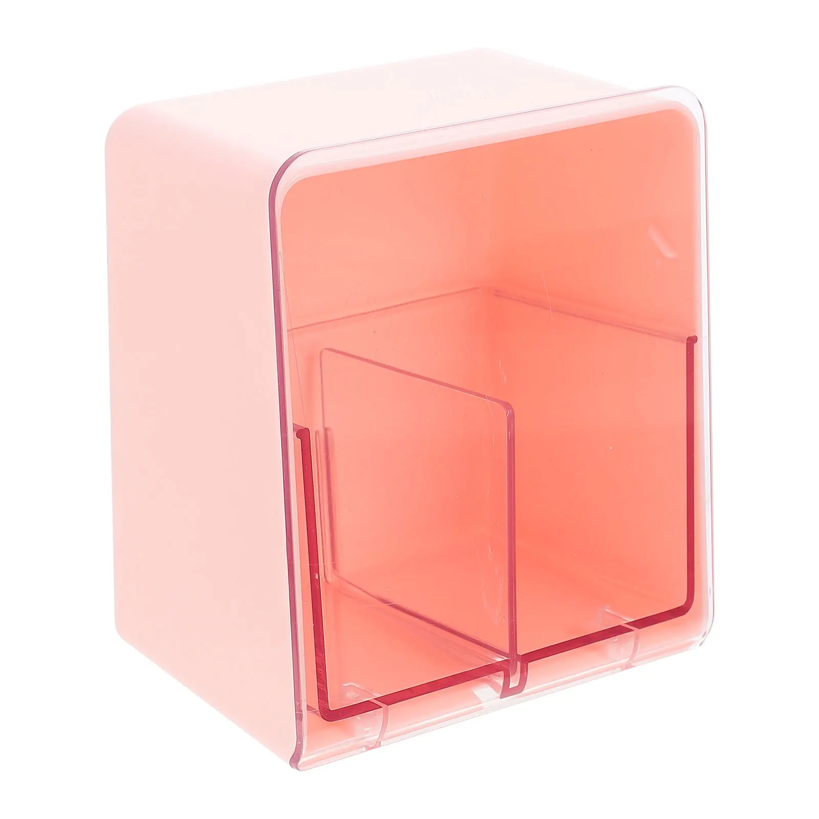 

Household Cotton Swabs Storage Box Detachable Divider 2 Compartments Dustproof Cotton Pad Organizer for Bathroom