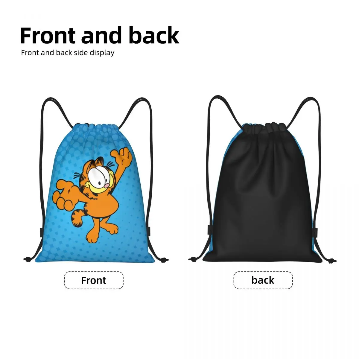 Garfields-mochila con cordón personalizada para hombre y mujer, bolsa ligera con dibujos animados de cómic y gato, saco deportivo para ir de compras