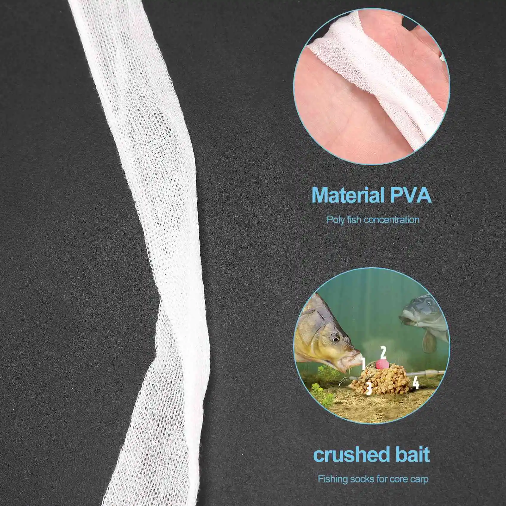 넓은 메쉬 리필 잉어 낚시 스타킹, 보일리 리그 미끼 랩 백, 5M PVA, 37mm