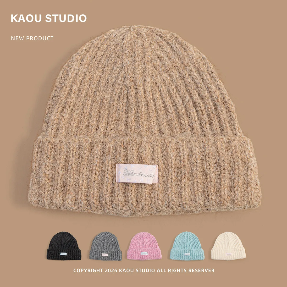 Knitted beanie - unisex pullover hat - autumn/winter warm earflap wool hat - versatile cold