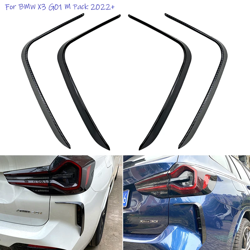 

Car Accessories Rear Bumper Splitter Spoiler Flag Stickers Rear Canard Air Vent Trim Cover For BMW X3 Series G01 M Pack 2022+