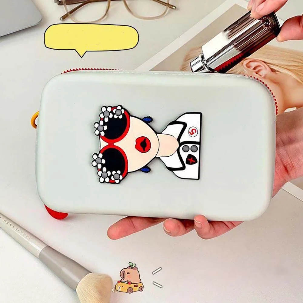 

Anti-lost Silicone Wrist Wallet Creative Lightweight Waterproof Makeup Pouch Sewn Ethnic Style Cartoon Phone Bag Women