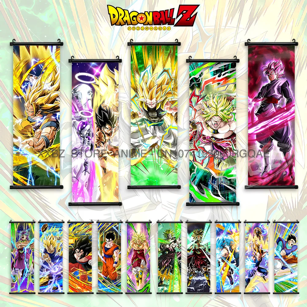 

Dragon Ball Super Scrolls Picture Son Goku Hanging Painting Beerus Anime Posters Majin Buu Home Decor Frieza Cartoon Decorative