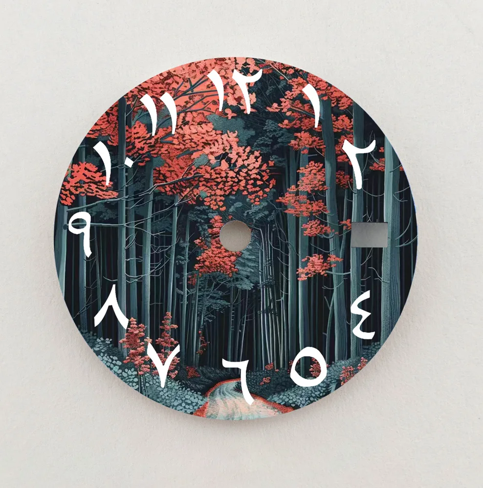 Esfera NH35 de bosque Natural, esfera de números arábigos de 28,5mm, esfera NH36 compatible con piezas de reloj de movimiento NH35/36, logotipo personalizado de repuesto