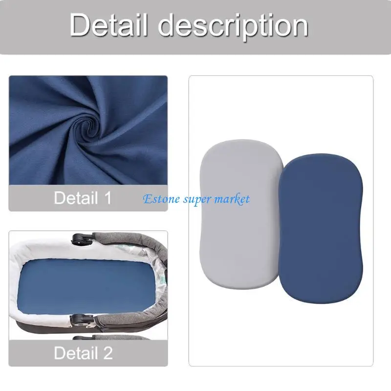 090B Newborns Pram Sheet Set Breathable Crib Linens with Elasticized Edges 17x23inch