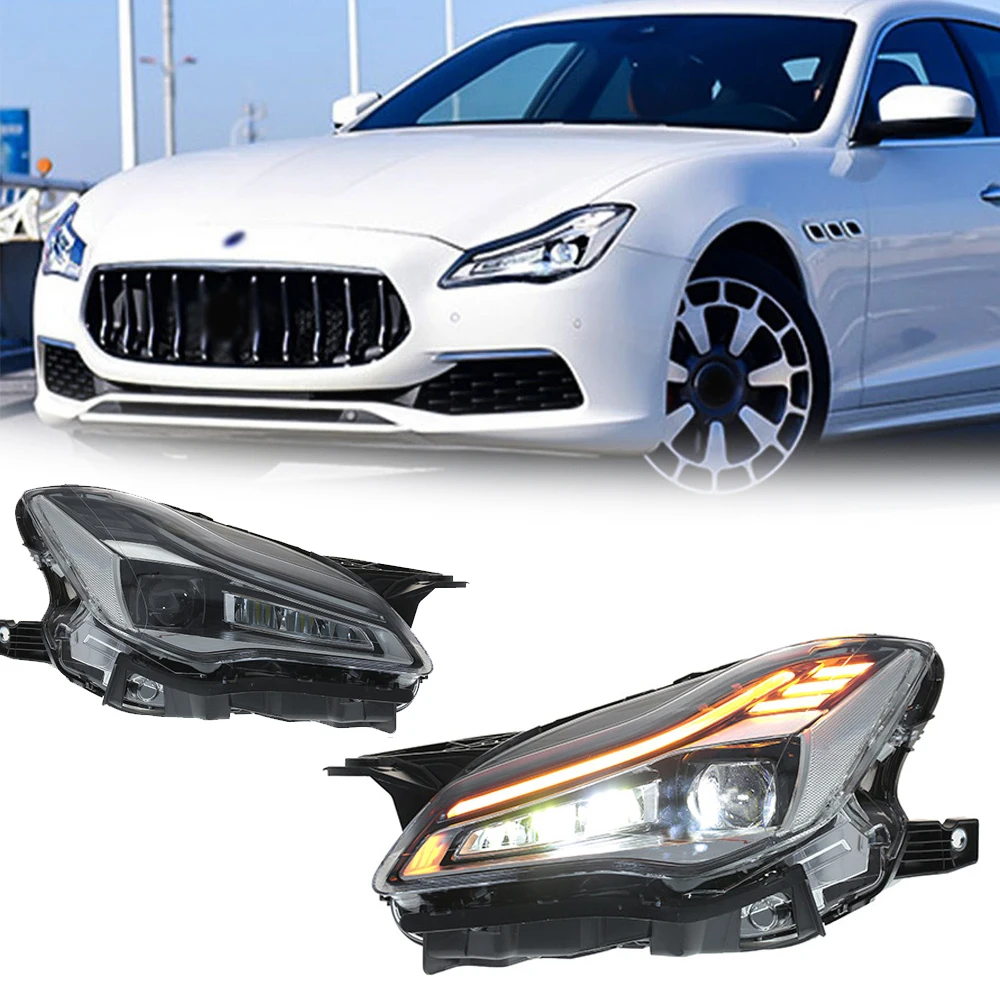 

Светодиодные фары для Maserati Quattroporte 13-17, новый стиль, светодиодные DRL, автомобильные фары в сборе, сигнал, автоаксессуары, модифицированная лампа