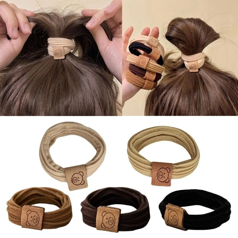 5ASD 5 PCS SMURCUNDIOS SIMPLES CAMBIO CAILLO CABLO Cabello Rope Scrunchies