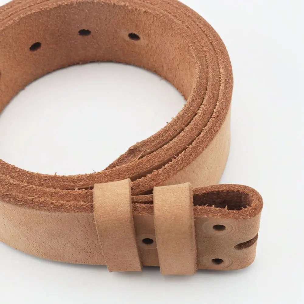 Mens Leather Waistband Replacement Belt Strap Top Grain Cowhide Durable Casual Business Accessory Without Buckle Kit