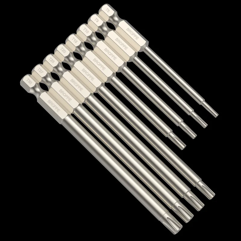 50/100/150MM T5-T40 Torx Screwdriver Bit Set Strong Magnetic Batch Head High Hardness Drill Bit S2 Alloy Steel Screw Driver Bit