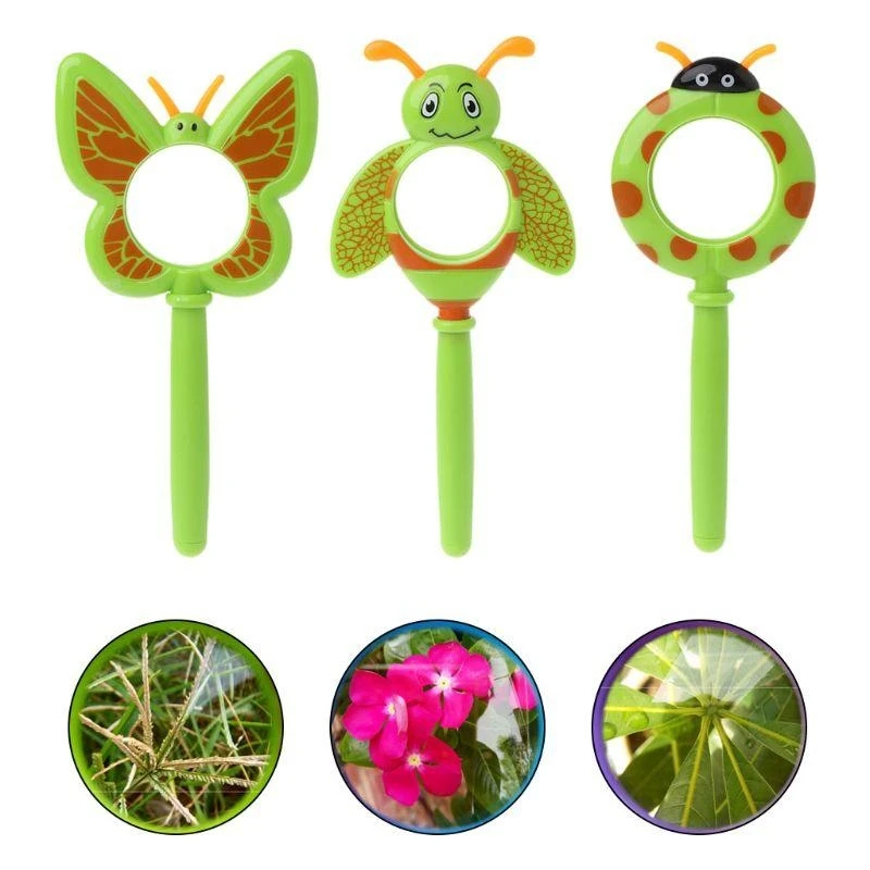 Plastic Cute Magnifier Ladybug for Butterfly Bee Shape Lens Reading Plastic Magnifying Glass for Child Exploration for best sale