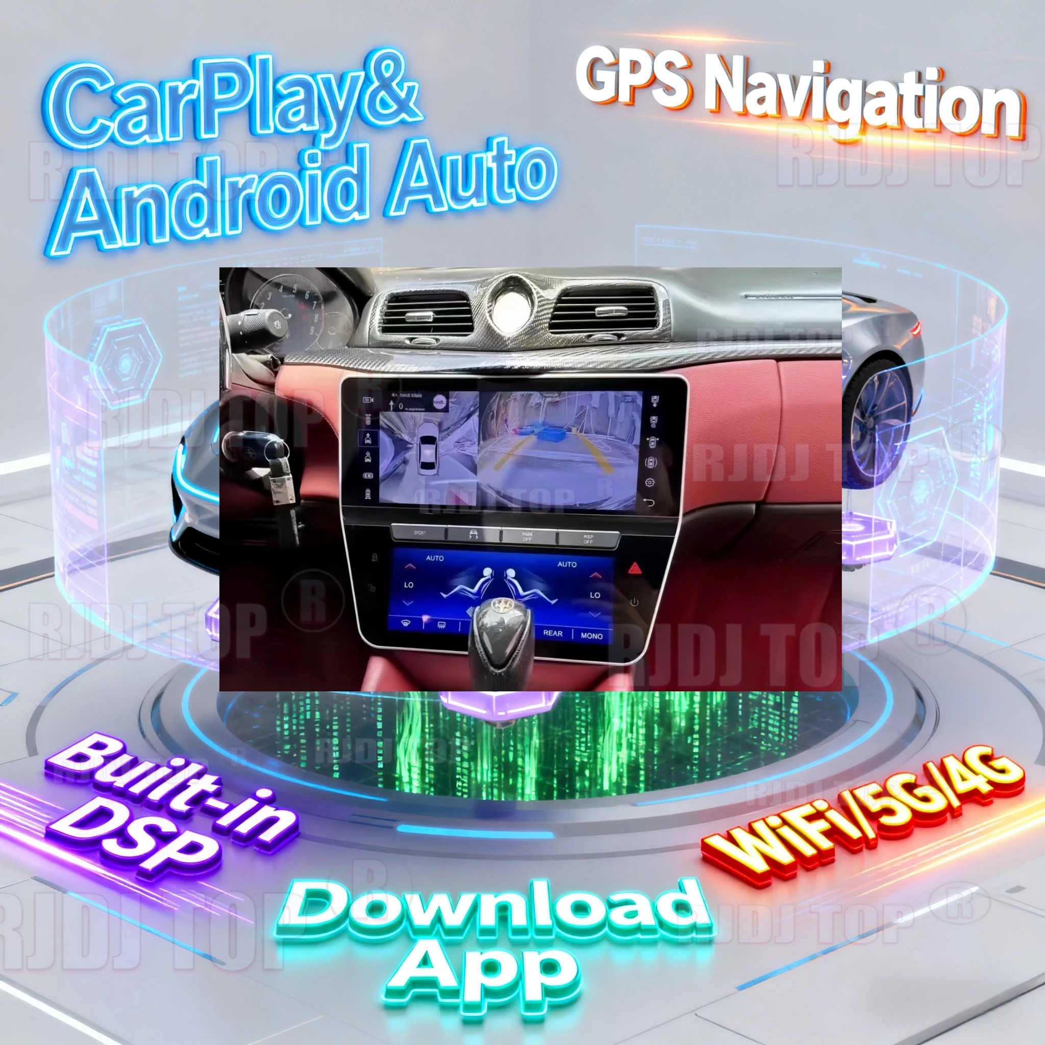 

22 "Android 13 экран панели переменного тока для Maserati Quattroporte 2013-2020 стерео автомобильный радиоприемник мультимедийный видеоплеер авто GPS-навигация