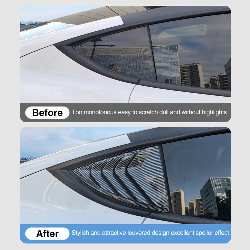 For Tesla Model Y Standard Juniper 2026 ABS Rear Car Window Shutter Cover Side Vent Trim Triangle Model 3 Highland Accessories