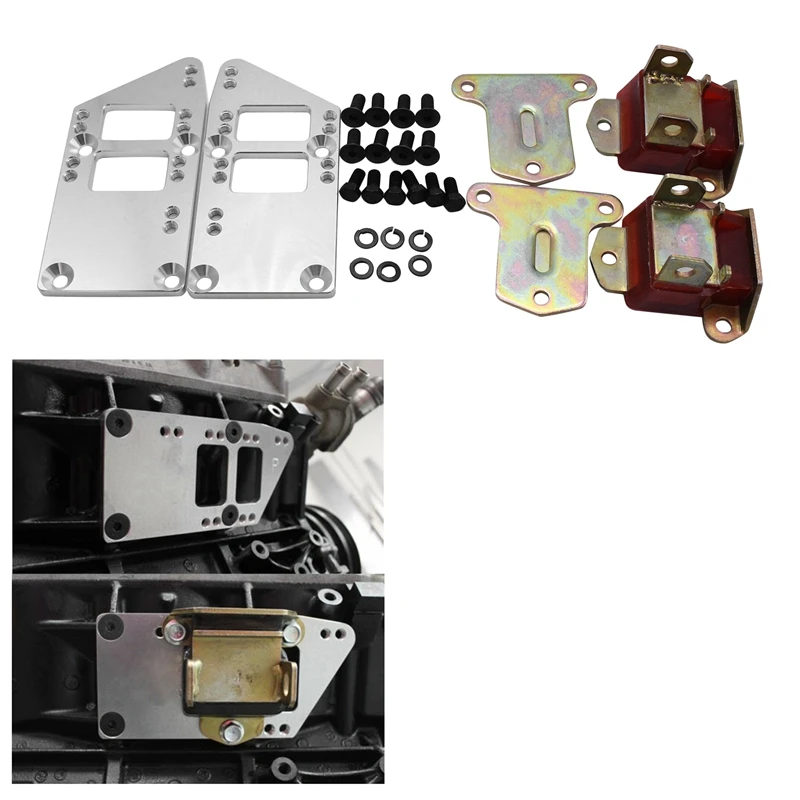 

LS Engine Mounts Billet Aluminum LS Swap Kit LS Adapter Plates Kit LS2 LS3 LS6 For Chevelle Camaro Nova