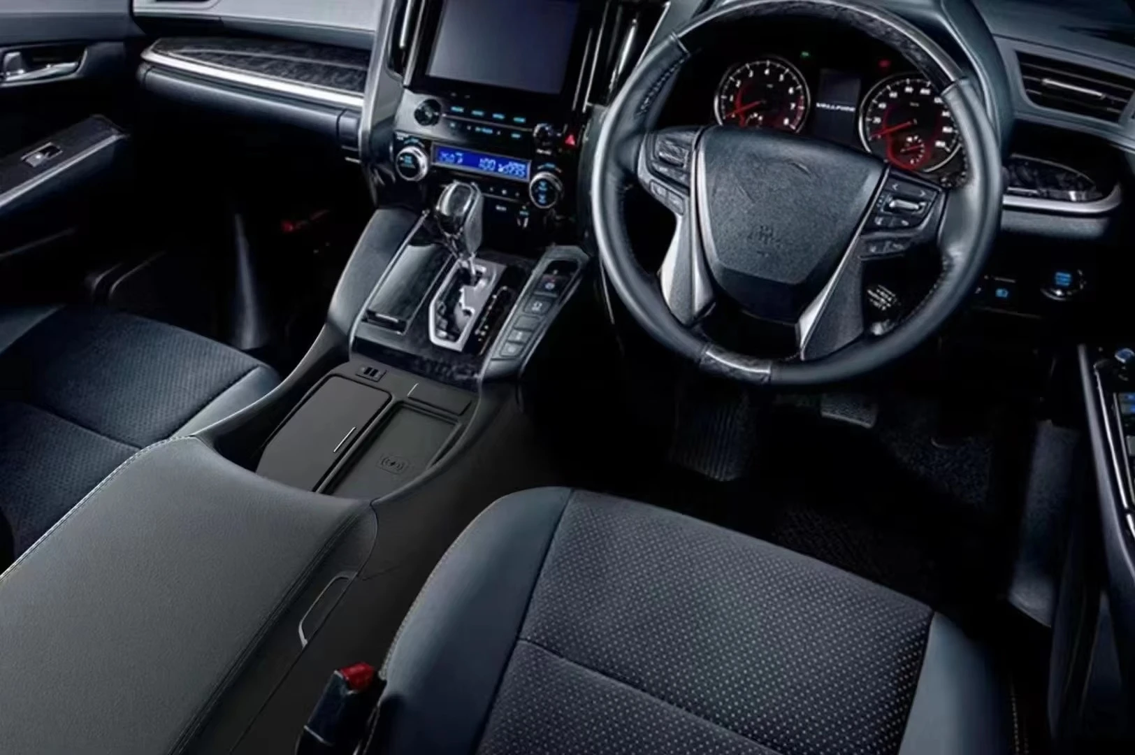 Car Internal Parts Modification Installation of Simple Central Console High Quality Armrest Box for Alphard