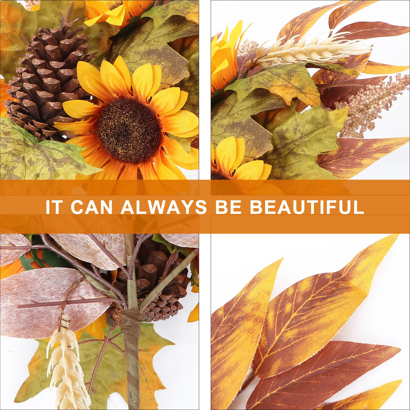 

Thanksgiving Simulation Sunflower Bouquet Flower Arrangement Supplies Artificial Fake Sunflower Bunch Wedding Bouquet For Home