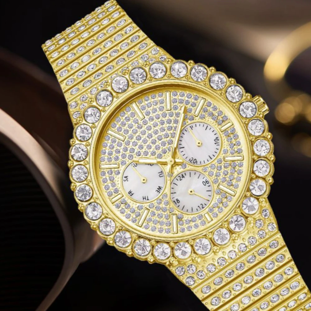

Часы для женщин AAA Элегантные стильные часы Iced Out Diamond Dress Часы Бренд Дата Водонепроницаемые кварцевые ручные часы для женщин Новый подарок