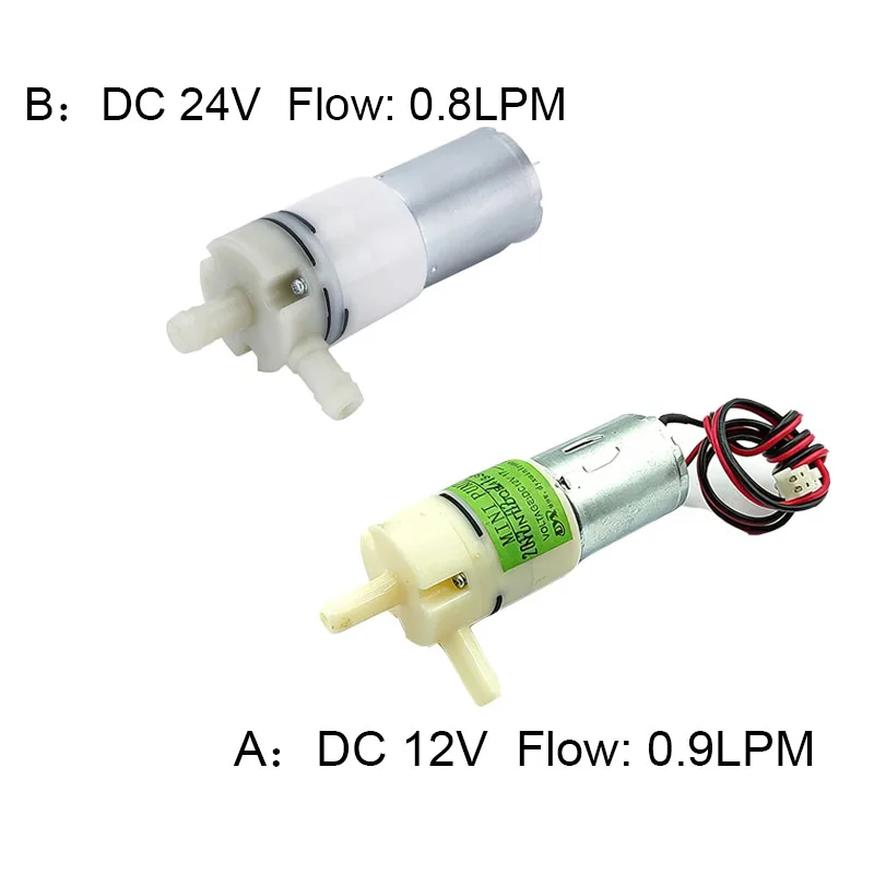 DC 12V24V Small 370 Water Pump Low Noise Large Water Flow 0.8L/0.9L/min For Handheld Oxygen Injector Dental Scaling Water Pump