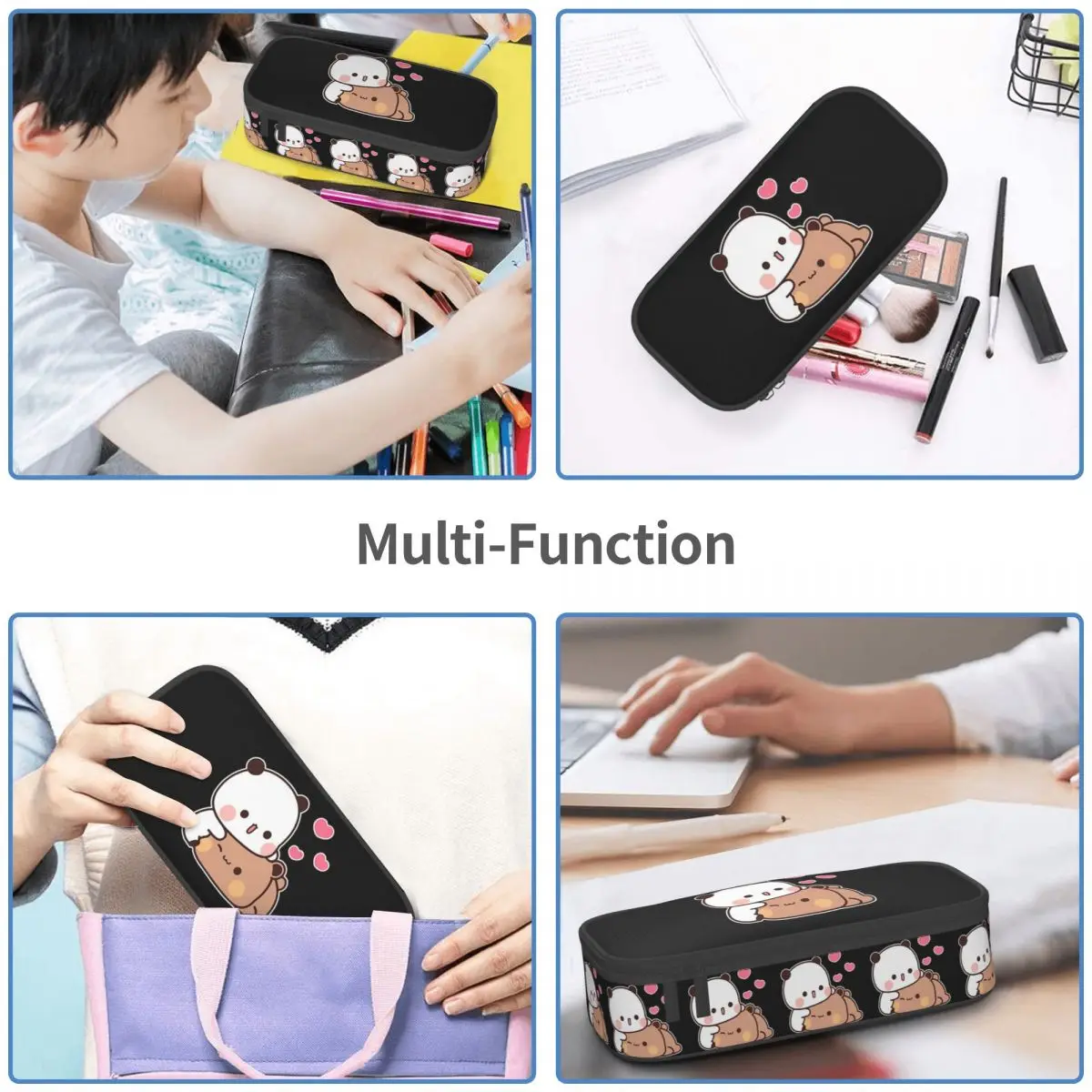 Estuche para lápices Panda Brownie Bear Mochi Cats para niños y niñas, caja para bolígrafos escolares, bolsa para lápices, suministros de papelería, bolsa porta bolígrafos