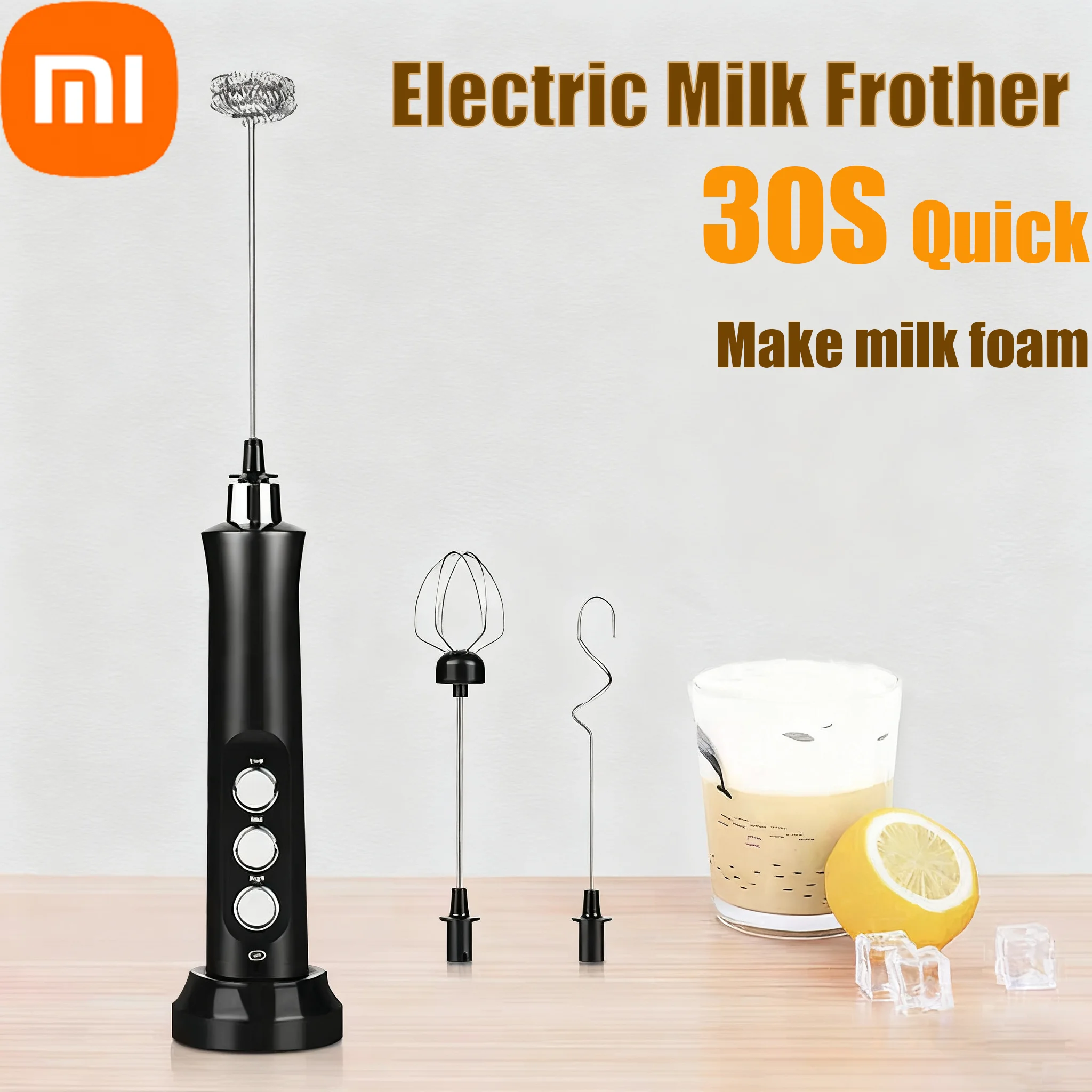 Xiaomi-Espumador eléctrico con carga USB, Mini Espumador de leche portátil de alta potencia, Espumador de café y leche, electrodomésticos, Espumador de leche