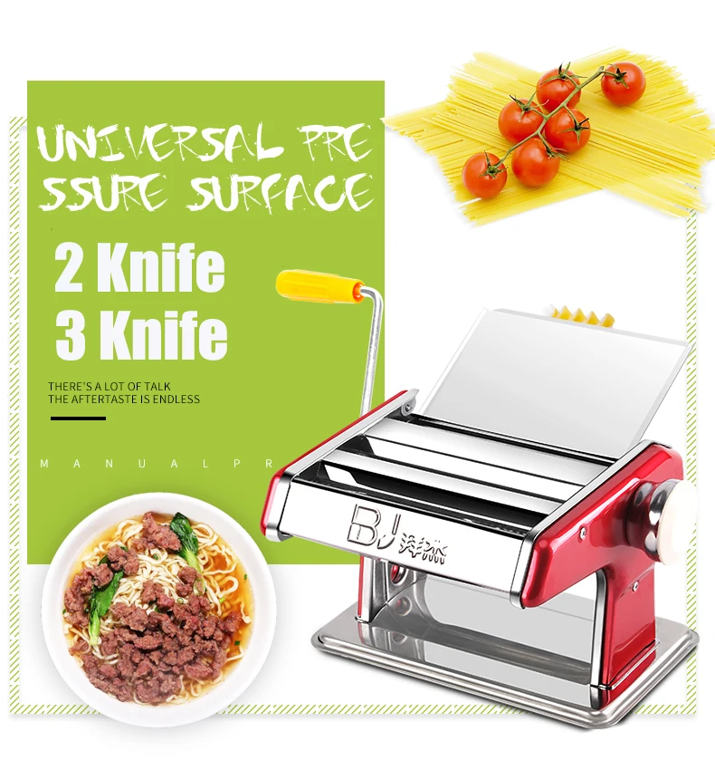 

Stainless Steel Pasta Manual Use Noodle Maker Handmade Spaghetti Noodles Press Machine Roller Dough Cutter