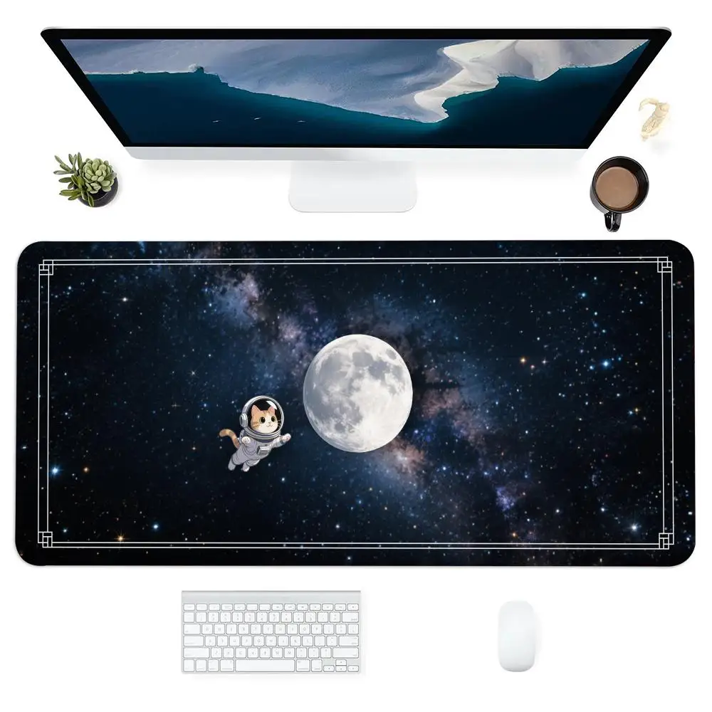 

Cat and stars universe Gamer Keyboard Mouse Pad Large Art Mausepad Gaming Non-slip Mousepads Laptop Tablet Mat Mini PC Playmat
