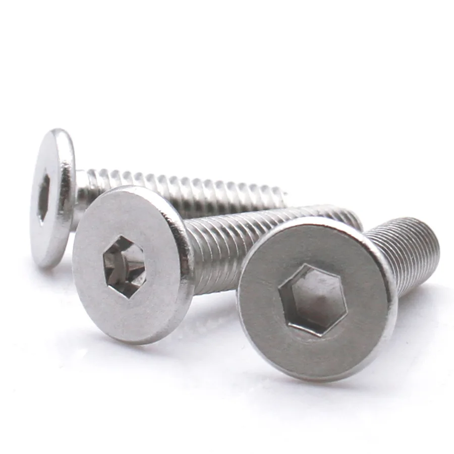 5-50pcs M1.6 M2 M2.5 M3 M4 M5 M6 M8 304 Stainless Steel Hex Socket Screws Low Profile Thin Flat Head Bolts Machine Screw