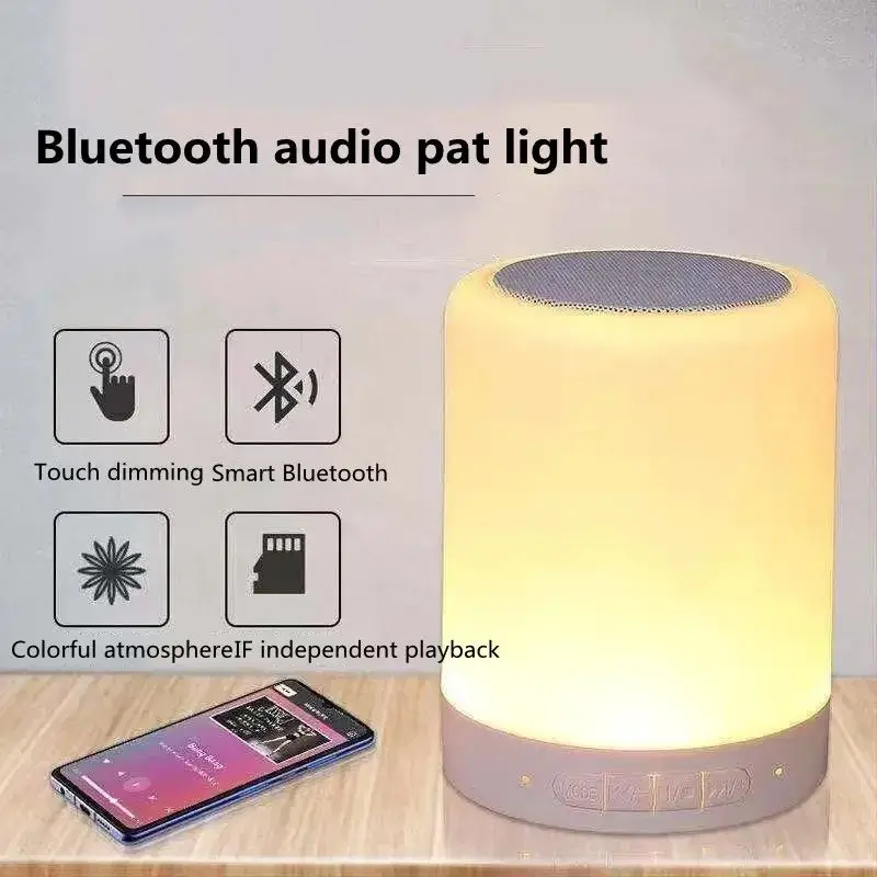 LED NightLights Wireless Bluetooth Lamps Audio Portable Night Speaker Bedside Table Lamp Touch Color Changing Colorful Lights