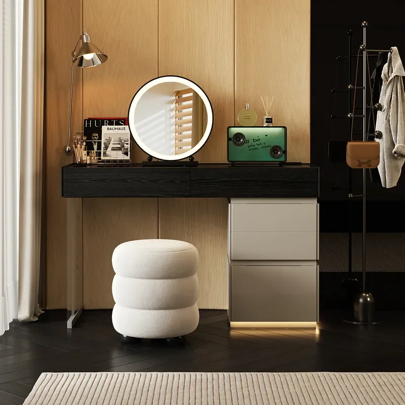Modern Minimalist Dresser Chest Cabinet Multi Functional Makeup Table Locker For Small Apartment Bedroom