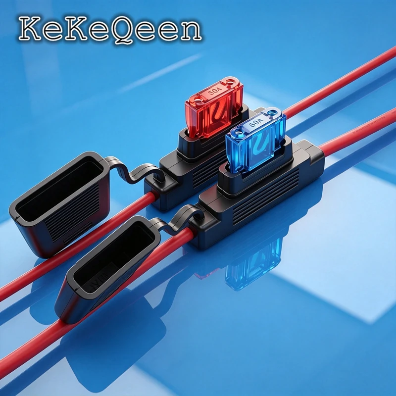 Original New 8AWG 10AWG Maxi Car Fuse Holder 20A-120A Waterproof Automotive With Cover Inline Auto With Maxfuse 50A 60A 80A 100A