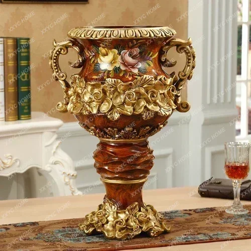 

Height 50cm Retro Style Originality Vase Landing Large Size Flower Arrangement Luxurious Ornaments Home Furnishings DecorateY