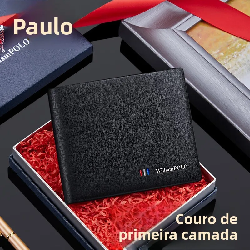 genuine-leather-men's-wallet-short-size-birthday-gift-autumn-new-style-cowhide-wallet-chinese-brand-functional-small-bag