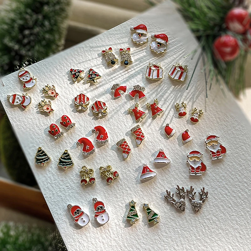 

Christmas Nail Charms Luxury Snow Man Snowflake Small Bell Tree Nail Gem Ornament New Year Nail Art Accessories Manicure Salon