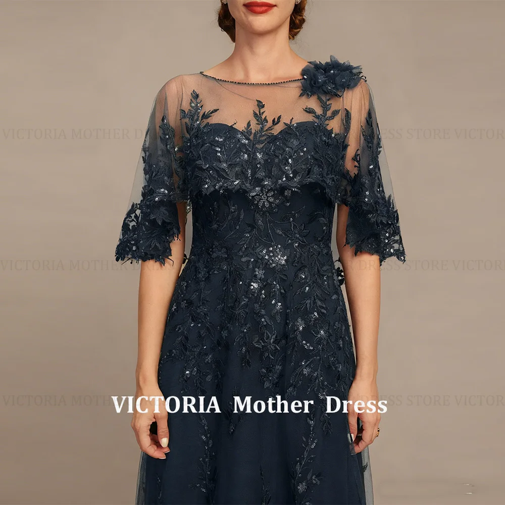 فستان أم العروس الرائع من VICTORIA مخصص على شكل حرف a مزين بالدانتيل ترتر طويل لحفلات الزفاف فستان سهرة للحفلات #4