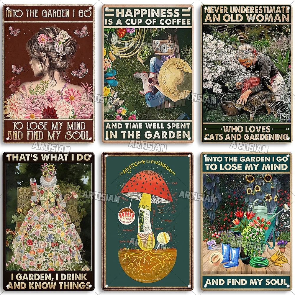 Artisian Garden Metal Sign Plant Tin Poster Girl Decorative Plate Wall Decor Garage Bar Pub Club Hotel Kitchen Home Man Cave