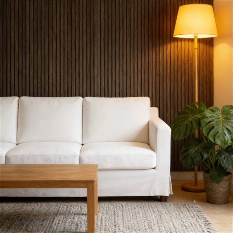 Walnut interior sound-absorbing wall decorative panels are suitable for living rooms