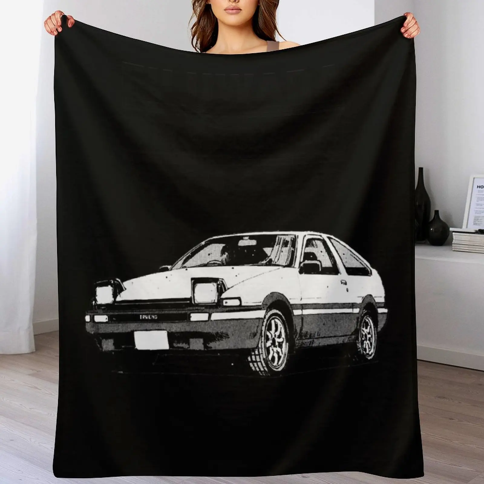 Initial D Fujiwara Tofu Shop AE86 Manga Throw Blanket wednesday Retros Thin Blankets