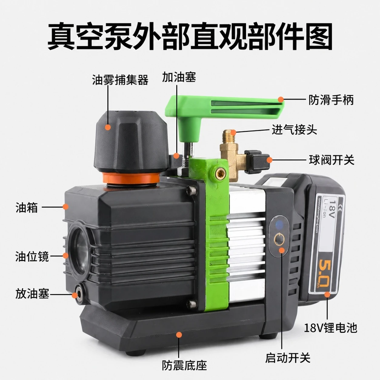 Rechargeable Shengba Intelligent Vacuum Pump 1.5L/2.5L, Brushless Motor, Power Pack Operated