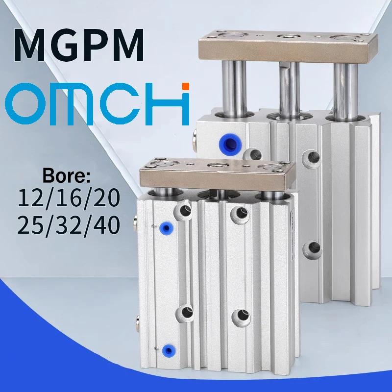 

MGPM Тип SMC Пневматический компактный направляющий цилиндр MGPM12/16/20/25/32/40/50/63/80 Ход 10–300 мм