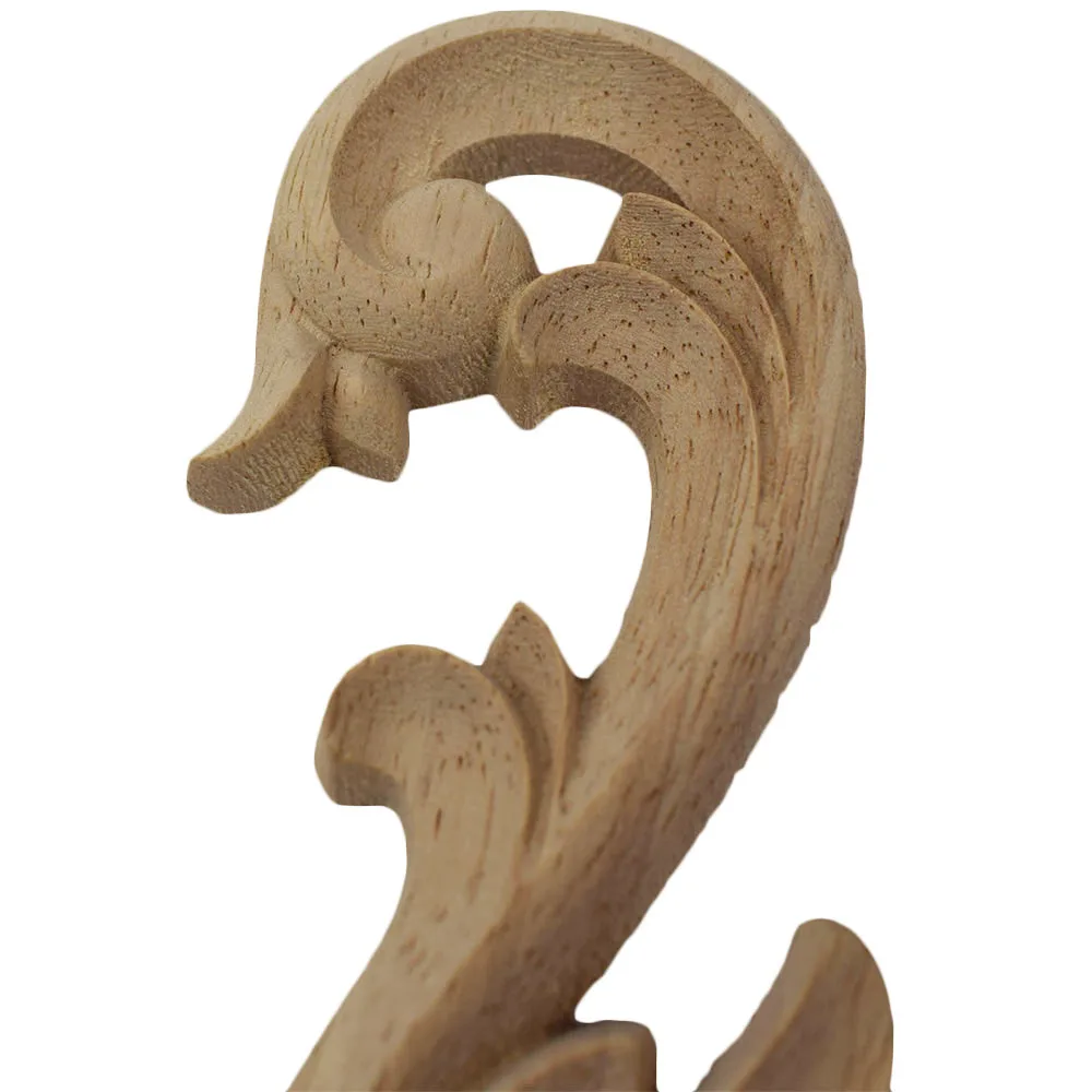 Calcomanía de tallado en madera para decoración de puertas, marco de aplique de esquina, 4 piezas, 16x8cm, figuritas decorativas de muebles, miniaturas de madera