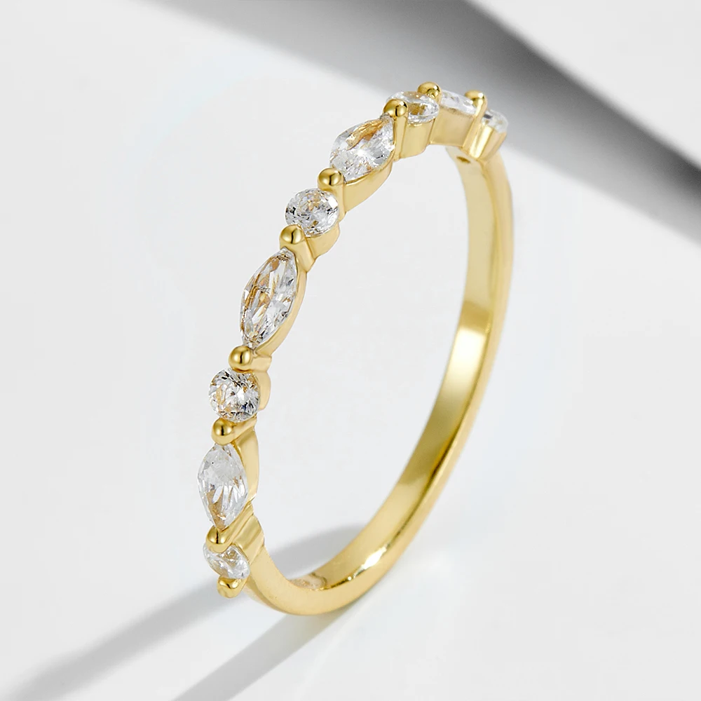 

S925 Sterling Silver Eye-Shaped Diamond Zircon Ring for Women Simple Elegant Versatile Luxury INS Fashion Jewelry